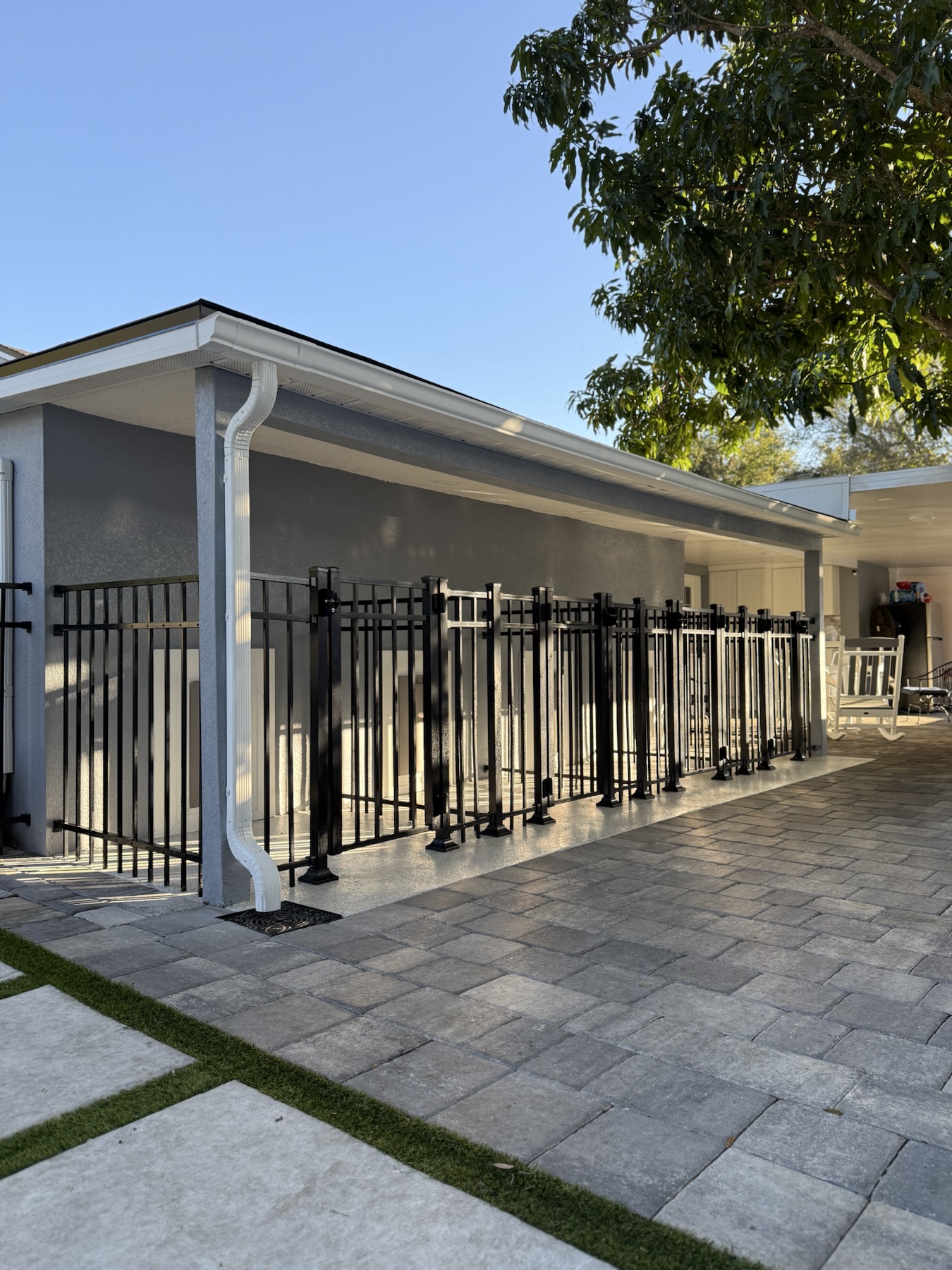 Secure private kennel area at Orange County Doberman